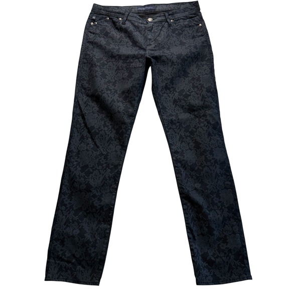 Rock & Republic Denim - Rock &‎ Republic Berlin Black Lace Print Straight Jeans Womens 16M #225